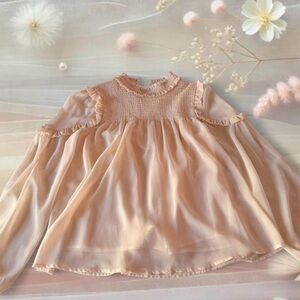 Vintage cottage core dreamy beige blouse with a touch of boho